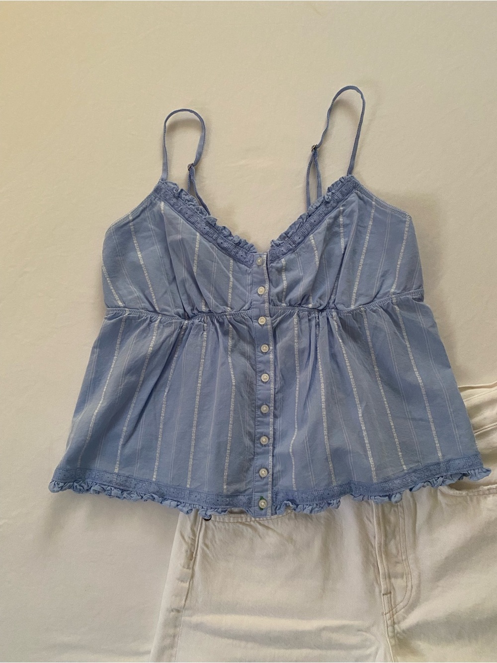 Aerie Striped Ruffle Cami